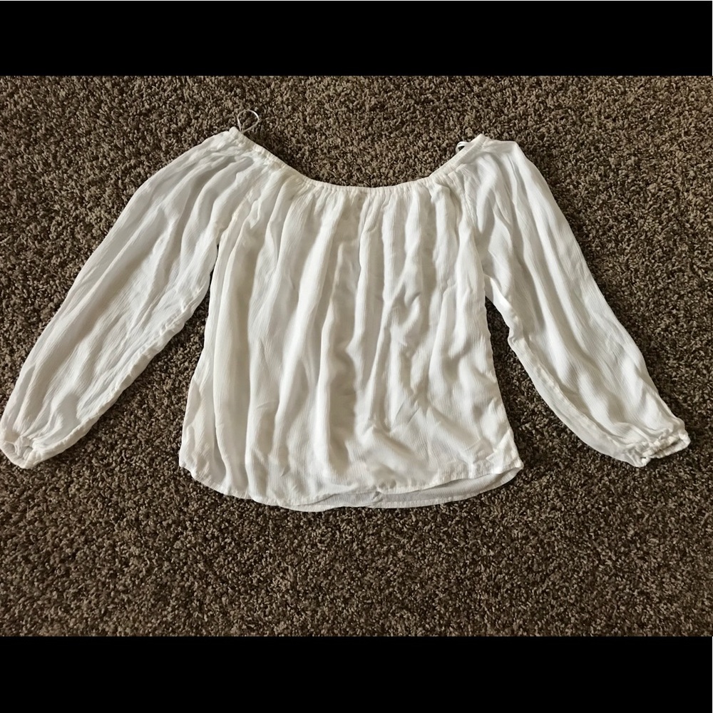 White Hollister Off-the-Shoulder Blouse